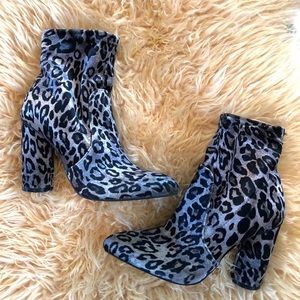 Grey Cheetah Sock Booties